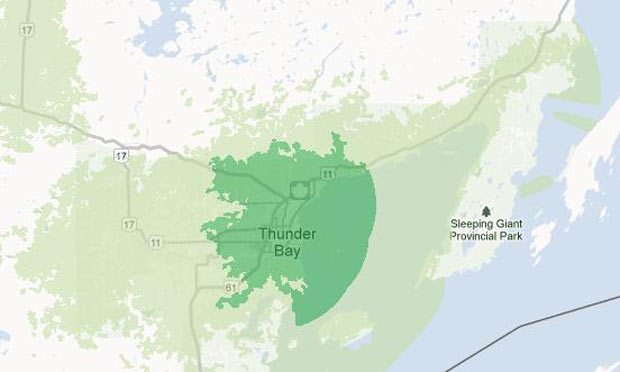 TELUS 4G LTE coverage in Thunder Bay