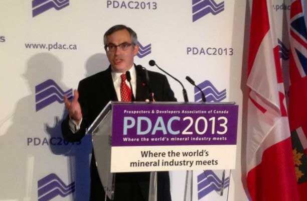 Fed Nor Minister Tony Clement at the PDAC 2013 Convention