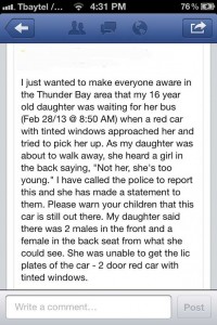 Thunder Bay Police warn public