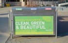 Clean, Green and Beautiful is the goal. At City Hall, recycling bins are in place.