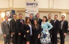 SHIFT’s Annual General Meeting & Speed Networking Event: SHIFT stands tall with their new Board of Directors for 2013-2014. (Back Row, left to right) Peter Marchl, Jon Hendel, Keith Anderson, Ian Wright, Nathan Lawrence, Jake Satten, Scott Schooler, Brett Sharman. (Front Row, left to right) Samantha Mihalus, Dayna Bobrowski-Vogt, and Shelby Ch’ng.