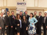 SHIFT’s Annual General Meeting & Speed Networking Event: SHIFT stands tall with their new Board of Directors for 2013-2014. (Back Row, left to right) Peter Marchl, Jon Hendel, Keith Anderson, Ian Wright, Nathan Lawrence, Jake Satten, Scott Schooler, Brett Sharman. (Front Row, left to right) Samantha Mihalus, Dayna Bobrowski-Vogt, and Shelby Ch’ng.