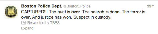 Boston Bomber Suspect Cornered