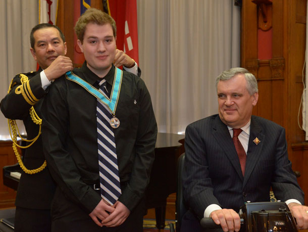 Ontario Medal for Young Volunteers Awarded to Tyson Grinsell
