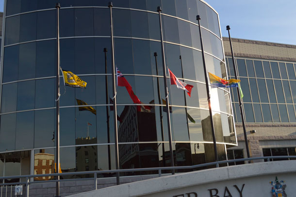 Flags at Half Mast Honour Injured Workers