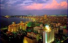 Bright lights of Havana Cuba