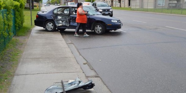 A collision between a Thunder Bay Transit Bus and a car at the corner of Arthur and Vickers in Thunder Bay South