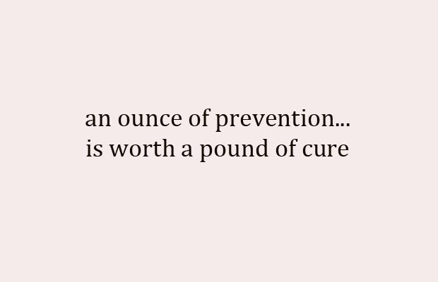 An ounce of prevention is worth a pound of cure – unless you are in government
