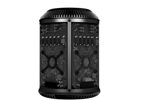 The Mac Pro is available with a 3.7 GHz quad-core Intel Xeon E5 processor with Turbo Boost speeds up to 3.9 GHz, dual AMD FirePro D300 GPUs with 2GB of VRAM each, 12GB of memory, and 256GB of PCIe-based flash storage starting at $2,999 (US); and with a 3.5 GHz 6-core Intel Xeon E5 processor with Turbo Boost speeds up to 3.9 GHz, dual AMD FirePro D500 GPUs with 3GB of VRAM each, 16GB of memory, and 256GB of PCIe-based flash storage starting at $3,999 (US). 