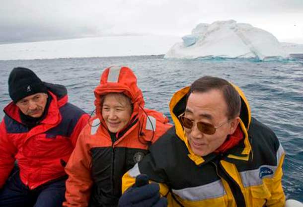 Visiting Antarctica with my wife, Yoo Soon-taek,we saw first-hand the effects of climate change on melting glaciers.  