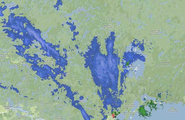 Weather system tracking toward Northeastern Ontario is impacting travel.