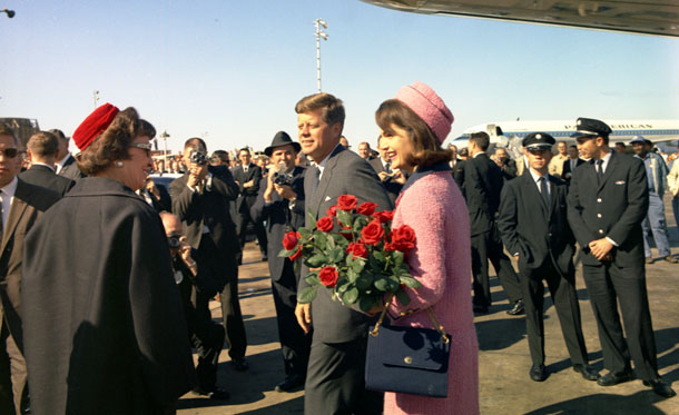 President Kennedy and First Lady arriving at Love Field in Dallas - Photo from John F. Kennedy Presidential Library