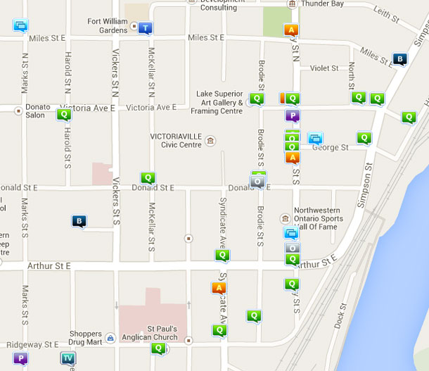 Crime Map November 1-13 Thunder Bay Downtown South Core