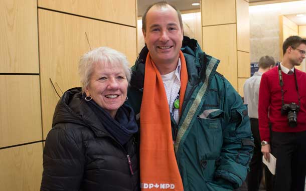 Madge Richardson, seeking nomination in TBA with Andrew Foulds the Thunder Bay Superior North NDP candidate.