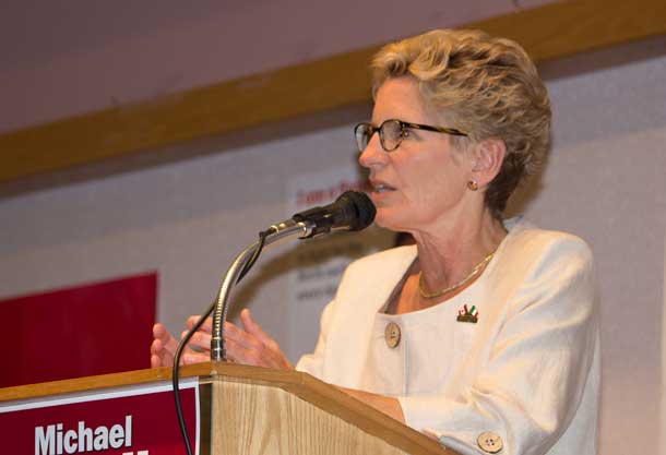 Premier Wynne Releases Ontario Budget in Thunder Bay - stock image