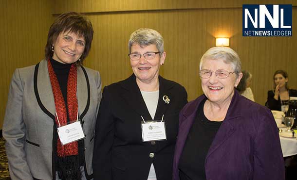 Thunder Bay Councillors Lynda Rydholm and Rebecca Johnson with Lyn McLeod at Women in Politics event in Thunder Bay