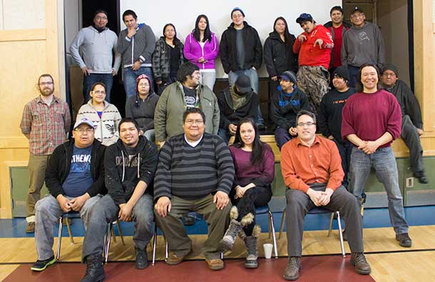 Aroland First Nations Ring of Fire Aboriginal Training Alliance Class getting excited over training and job opportunities.