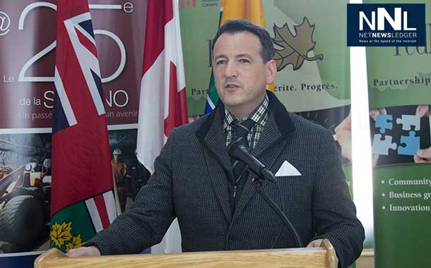 Minister Greg Rickford announcing funding for the next stage of the Thunder Bay Event Centre.