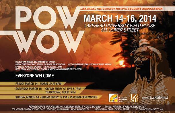 Lakehead University Native Students Association (LUNSA) Pow Wow starts Friday Night at LU