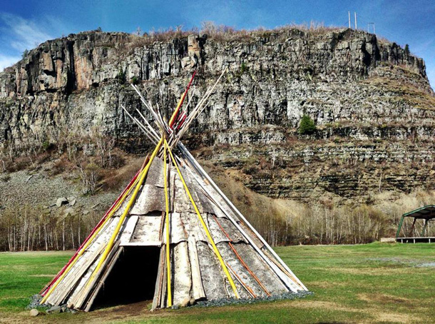 The Wigwam at the Pow Wow Grounds is used for traditional ceremonies - Fort William First Nation 