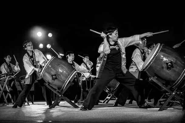 Kaminari Wan Taiko Japanese Drummers — at FOLKLORE FESTIVAL. Jamie Bananish ©2014