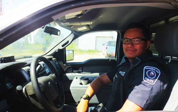 Nishnawbe-Aski Police officer Steven Hookimaw participated in the parade.