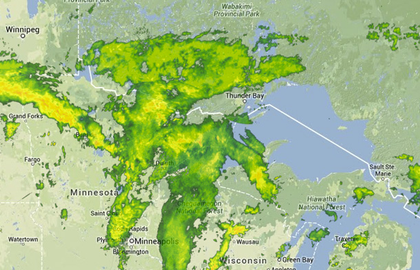 Weather Radar Map at 07:00AM EDT - Northern Ontario