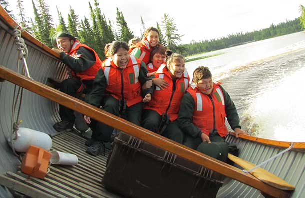 The Junior Rangers are a national program run by the Canadian Armed Forces for boys and girls aged 12 to 18 in remote and isolated communities. There are 750 Junior Rangers in 20 First Nations across the Far North of Ontario and 160 are at the camp, which stresses safety on the land and water and in personal life styles.