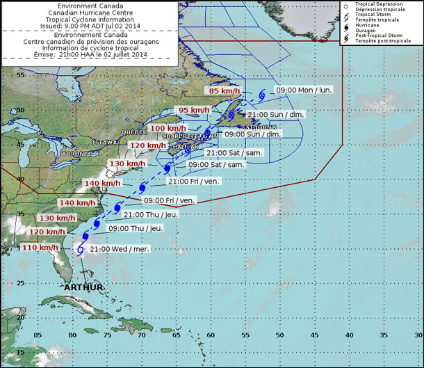 Tropical Storm Arthur is gaining strength
