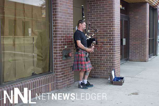 Bagpipes in downtown Fort William