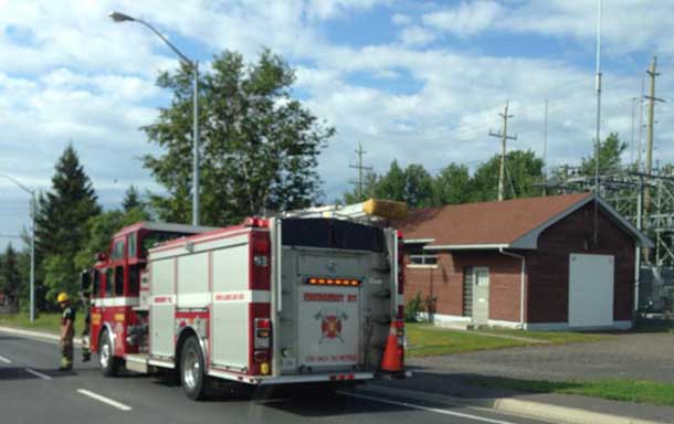 Thunder Bay Fire Rescue responded to reports of an explosion at the transformer station at Balsam and the Thunder Bay Expressway