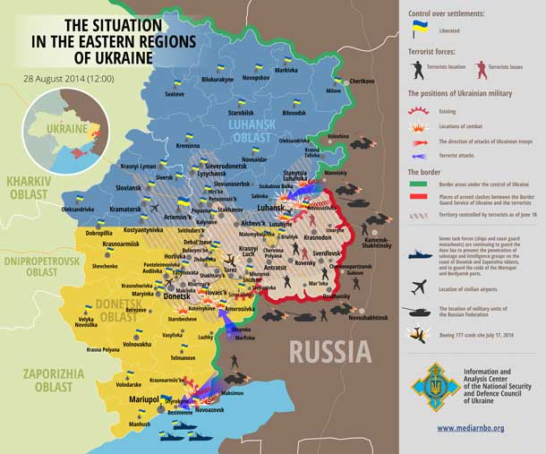 Updated Map of Military operations in the Ukraine