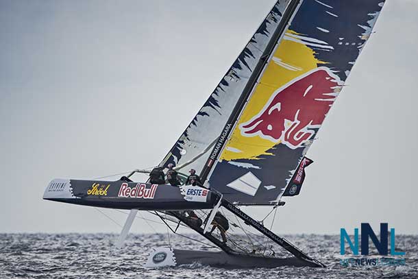 Swiss sailing syndicate Alinghi clinched victory in the penultimate Act of the Extreme Sailing World Series 2014, winning the final race of the day to secure their win ahead of fellow Swiss Realteam and Ben Ainslie Racing.
