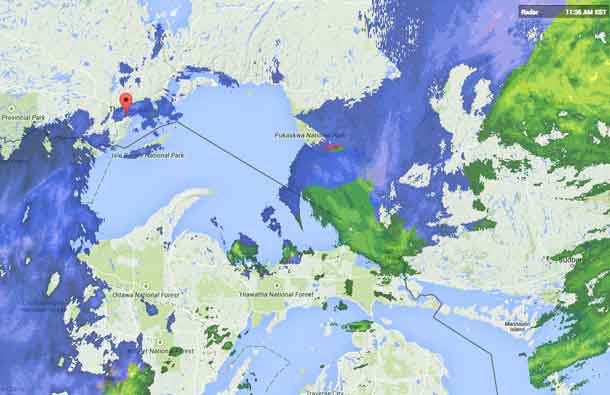 Radar Map at 11:32AM EST November 24 2013