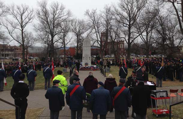 A cool fall day and a brisk wind greeted the services at Waverly Park for Remembrance Day 2014