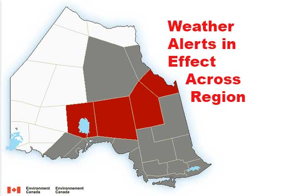 Most of the region is under a weather advisory or alert.