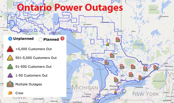 Strong Winds across Southern Ontario have caused power outages
