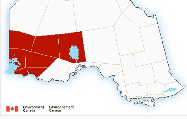 Cold Weather Alerts in Effect for the Western parts of Northwestern Ontario