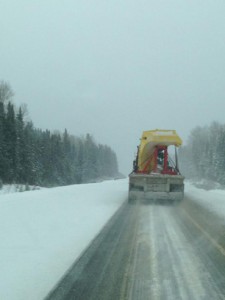Highway conditions earlier today on Highway 11 Image: Stephen Wilson / Twitter