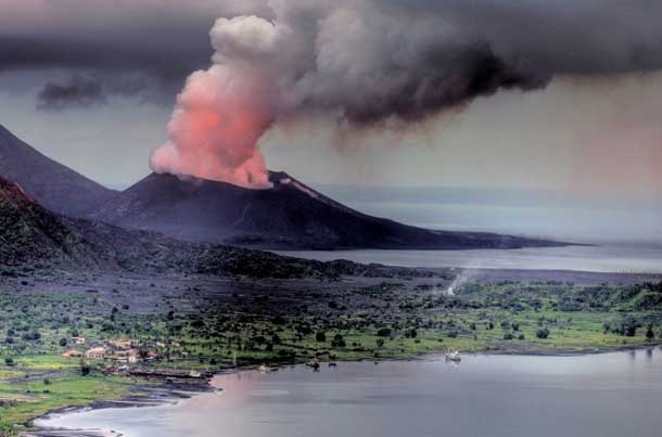 This image was taken during the August 2014 eruption of Tavurvur in Papua New Guinea. Lawrence Livermore researchers identified the climatic signals of some of the larger early 21st-century eruptions (such as the October 2006 eruption of Tavurvur).