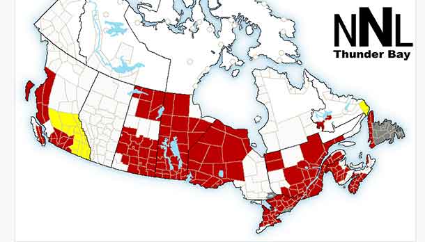 Weather Alerts across Much of Western Canada