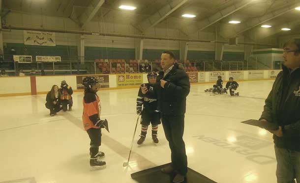Minister Rickford in Dryden at the Little Bands Native Hockey Tournament