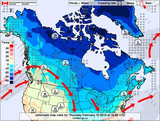 The Jetstream is bringing frigid Arctic cold to Northern Ontario