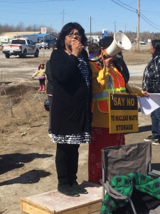 Chief Desmolin from Pic Mobert addresses rally