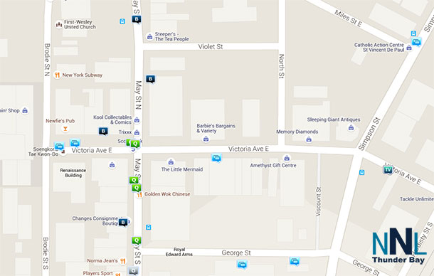 Crime Map from Crimereports.com showing recent incidents in Downtown Fort William