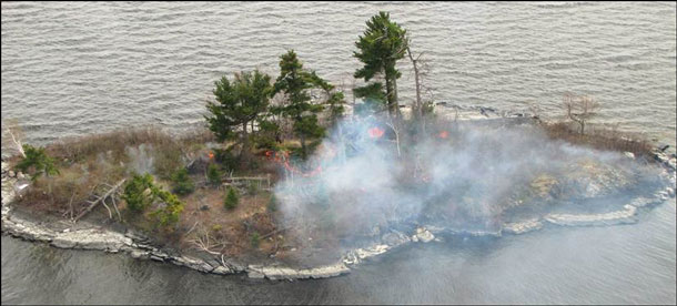 A successful low-complexity prescribed burn was conducted on islands within the Lake of the Woods Conservation Reserve on May 06. The fire renews the ecosystem on the islands and will provide opportunity for research on the effects of fire.