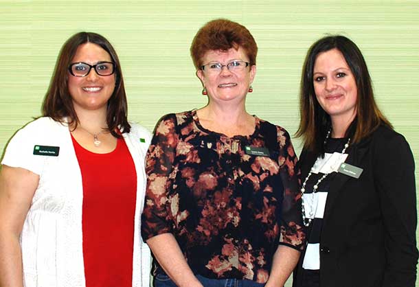 TD Canada Trust is proud to support world-class healthcare through its employees volunteering as part of Event Planning Committees for the Health Sciences Foundation, as well as through event sponsorships. Pictured are (left to right) Susan Hillman, Financial Service Representative; Laurie Clarke, Mobile Mortgage Specialist; and Rochelle Fiorito, Financial Service Representative. All three were Committee Members of the Elekta Bachelors for Hope Charity Auction and are TD Canada Trust employees. They recognize the impact volunteers have on healthcare and are delighted to work for an organization that supports them in volunteering.