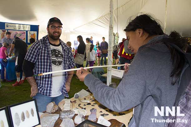 The Geology Department at Lakehead University was showing off how to make arrowheads. 