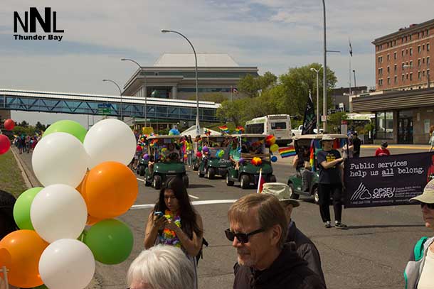 Balloons and smiles along Water Street for Thunder Pride Parade