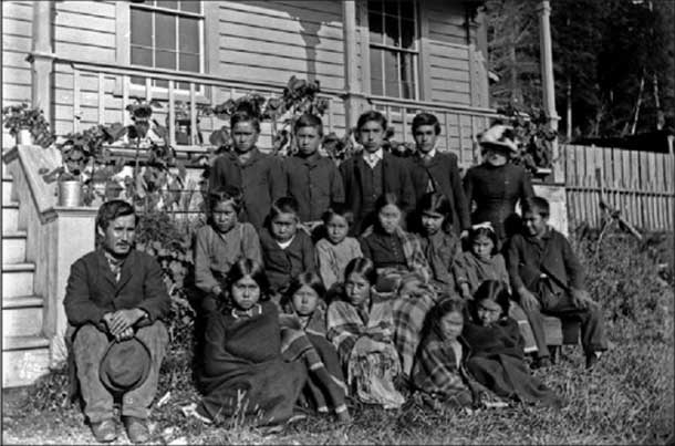 Alert Bay, British Columbia, school, 1885. The federal government has estimated that over 150,000 students attended Canada’s residential schools. Library and Archives Canada, George Dawson, PA-037934.